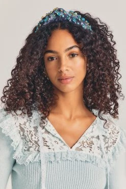 Sale LoveShackFancy X Lele Sadoughi Oval Crystal Knotted Headband