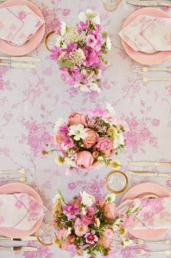 LoveShackFancy View All Linen Tablecloth - PALE ROSE PINK