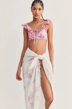 LoveShackFancy Pool Rosa Beaux Linen Beach Throw